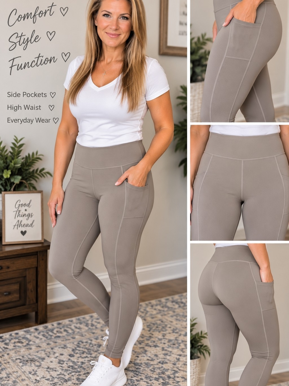 Winter High Waist Gray Leggings Like New